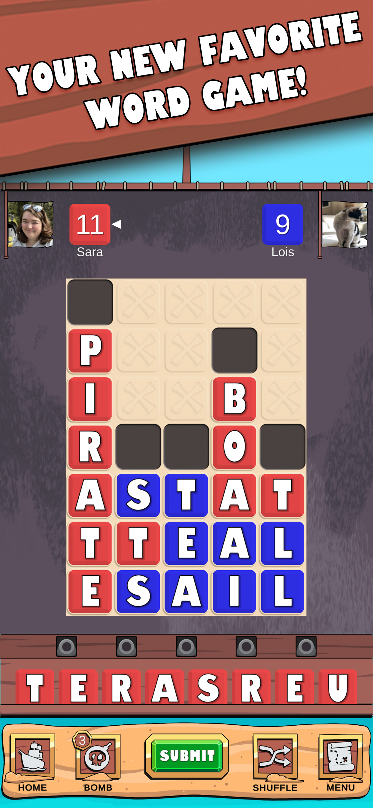Screenshot of Letter Pirate gameplay